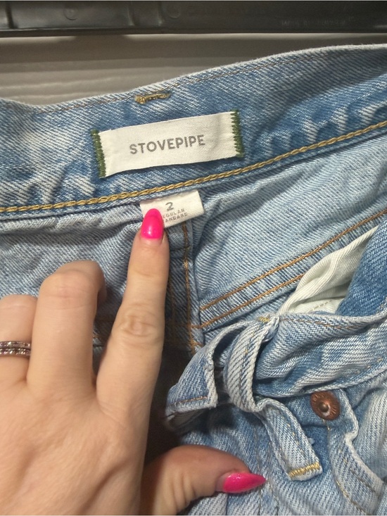 Stovepipe Denim - High-Rise Light Blue Denim Jeans